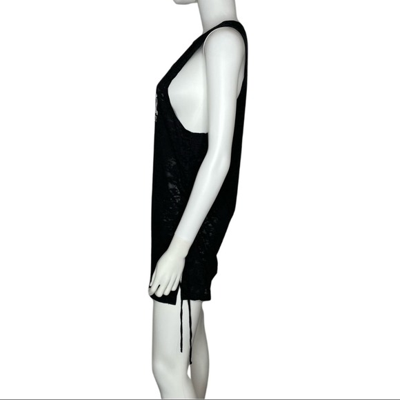 Miken Swim Women's Black Burnout Hawaii Sleeveless Graphic Swimsuit Coverup sz M - Picture 2 of 3